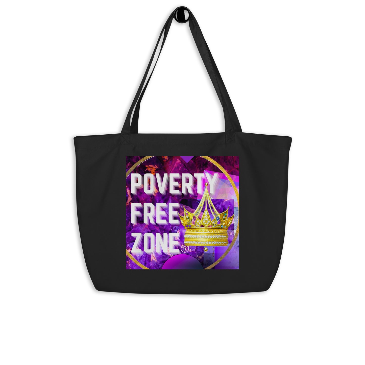 Poverty Free Zone Large organic tote bag