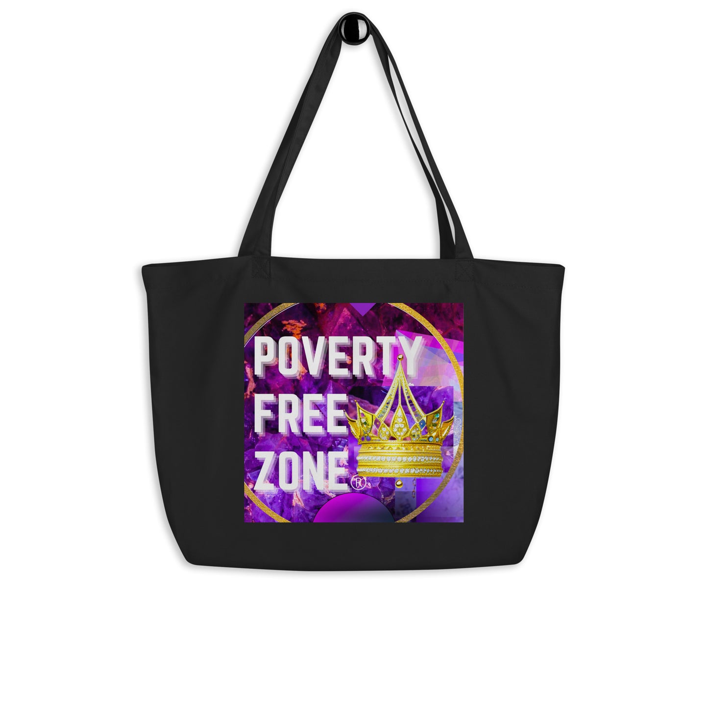 Poverty Free Zone Large organic tote bag