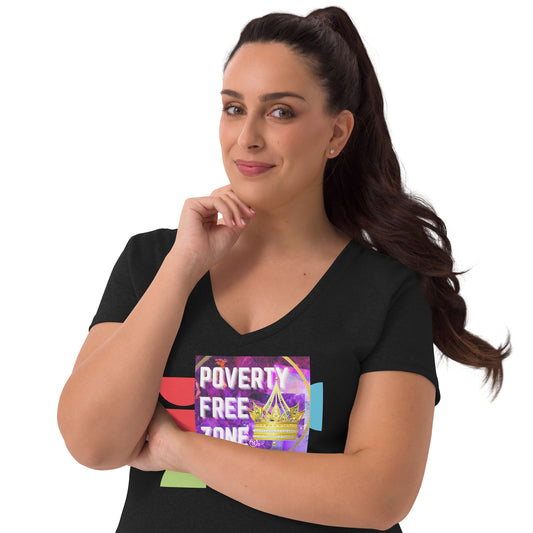 Poverty Free Zone Women’s recycled v-neck t-shirt